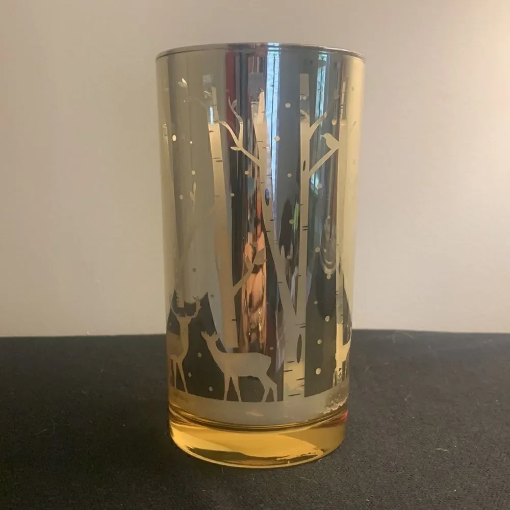 Candle Beautiful Winter Holiday 9.5 oz. Silver Deer in Forest